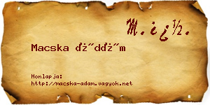 Macska Ádám névjegykártya