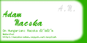 adam macska business card